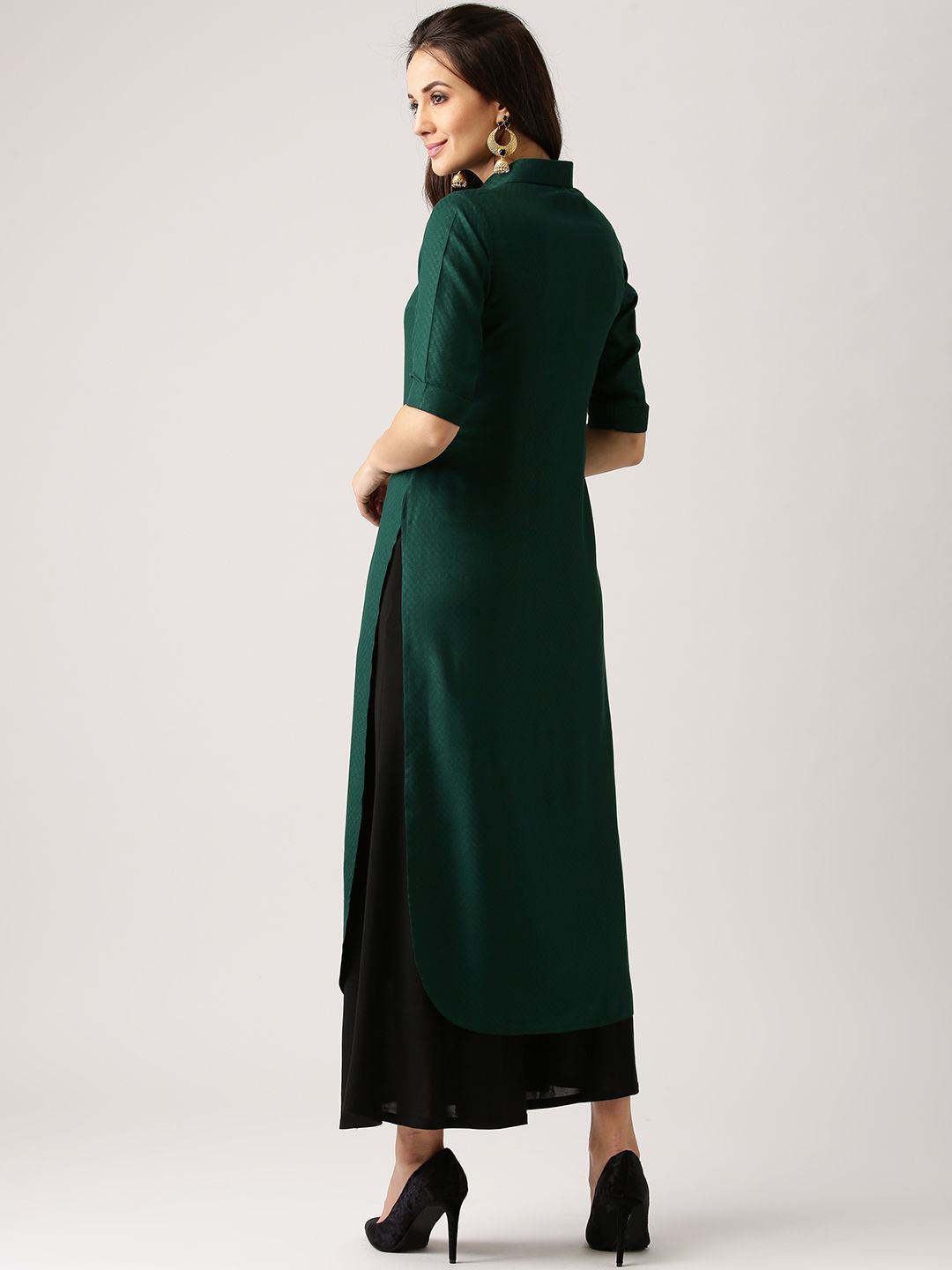 Airy Linen Women Green Kurti