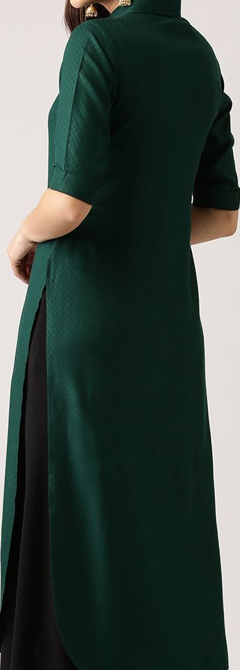 Airy Linen Women Green Kurti
