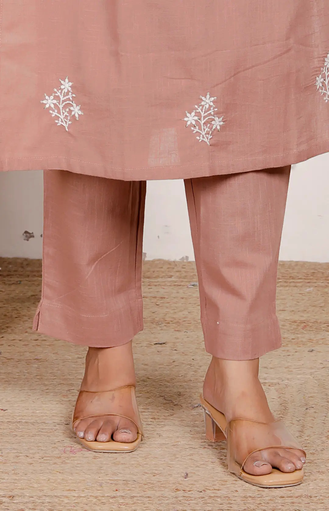 Rose Pure Cotton Kurti Bottom and Dupatta Set