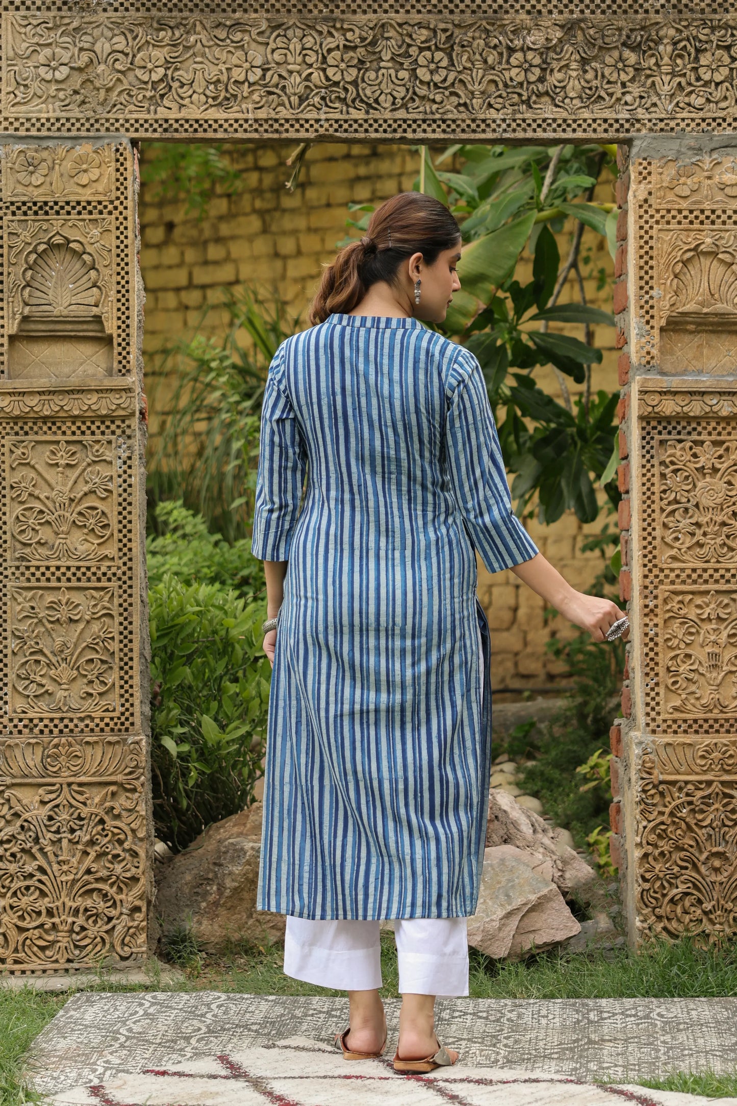 Naavya indigo handblock kurta-collection handvlock kurta