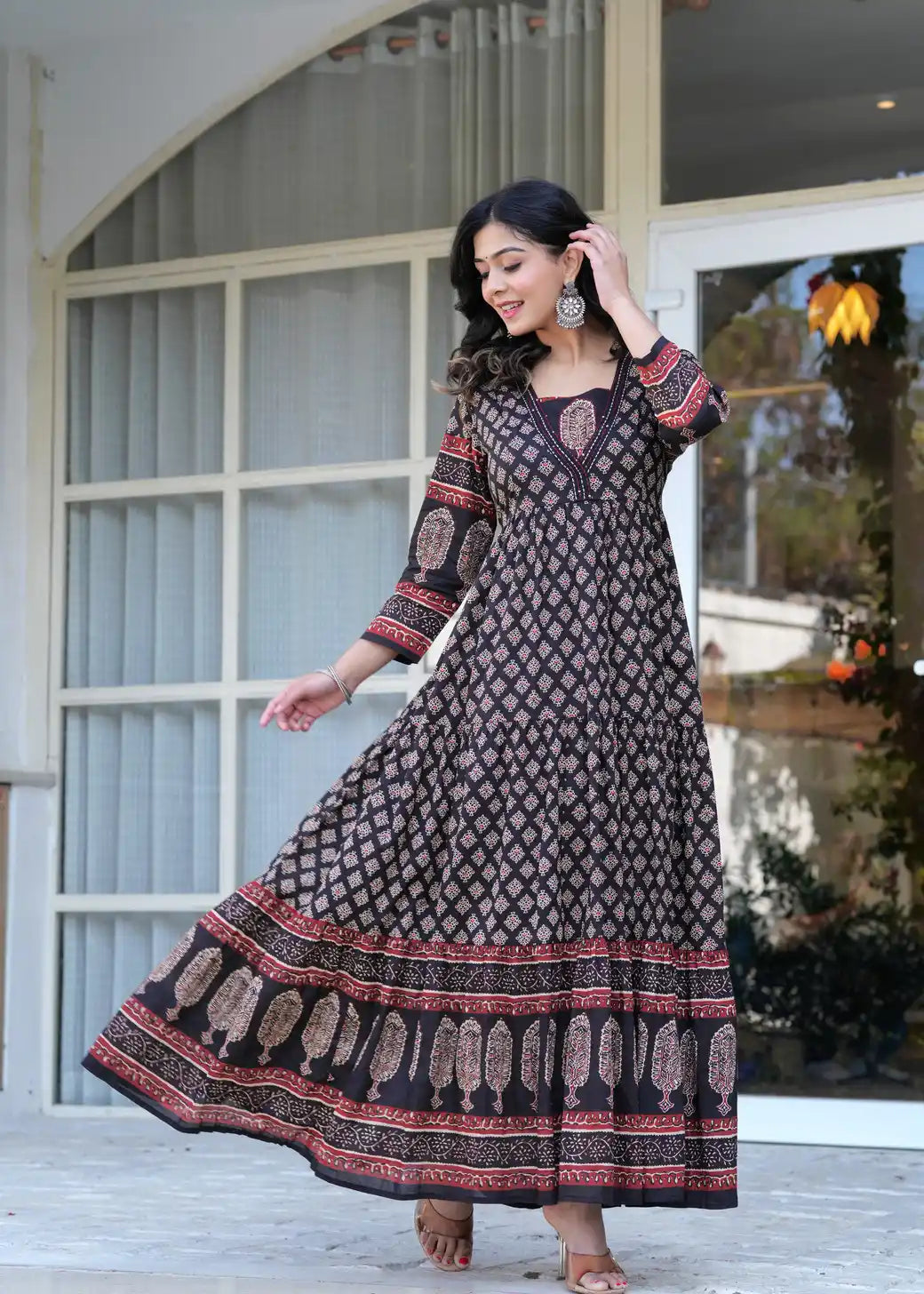 Floral printed long kurti