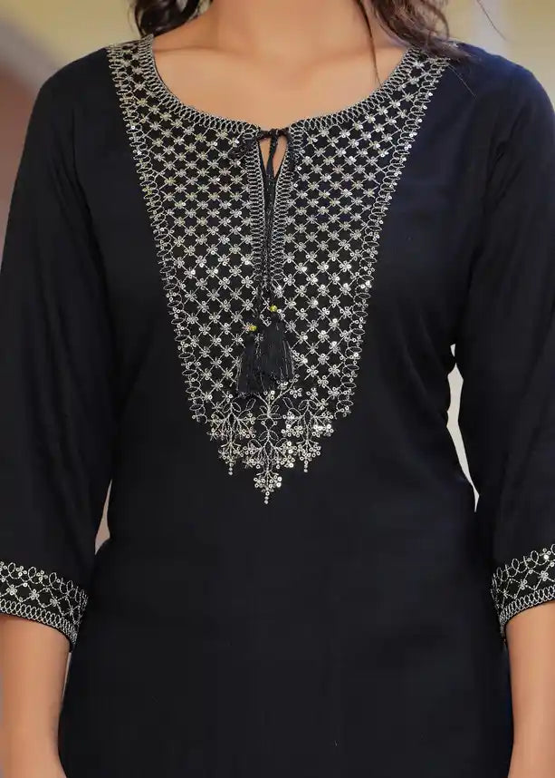 Black kurti with palazzo