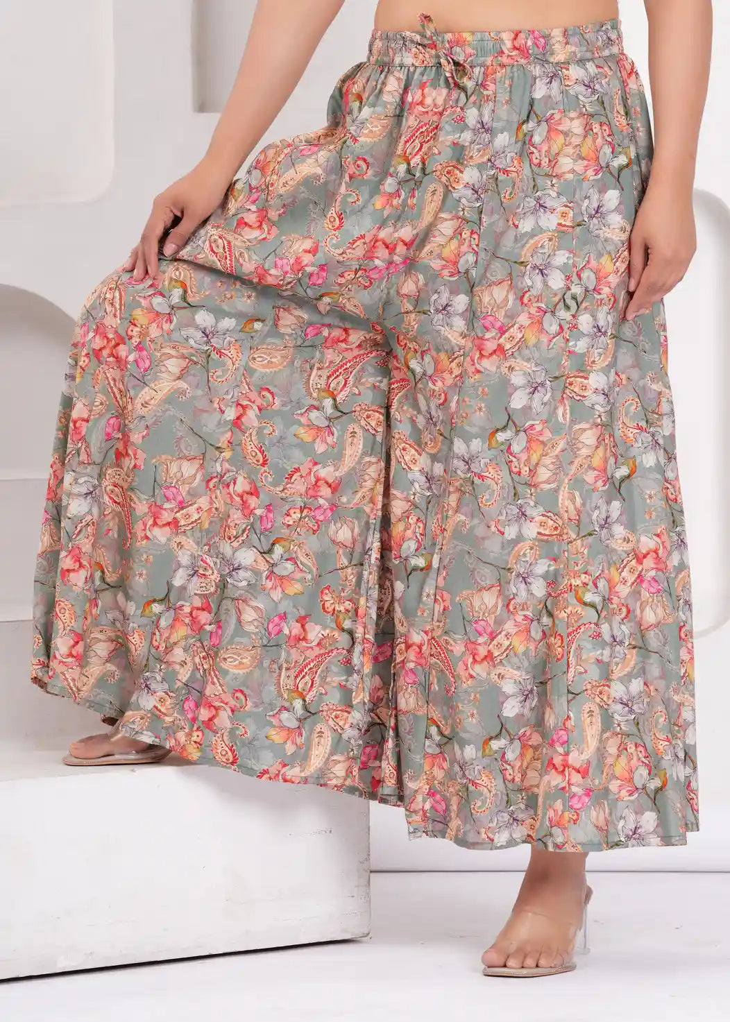 Floral print sharara