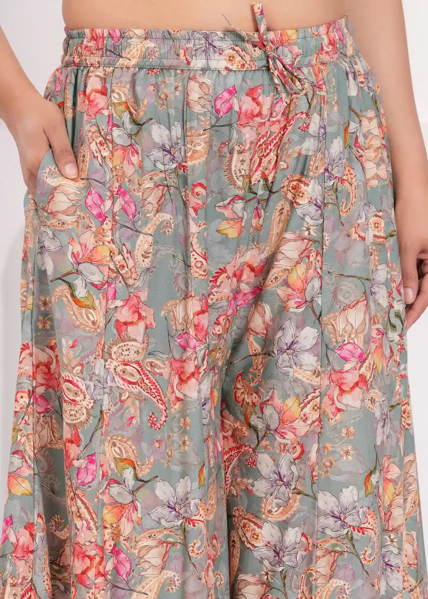 Floral print sharara