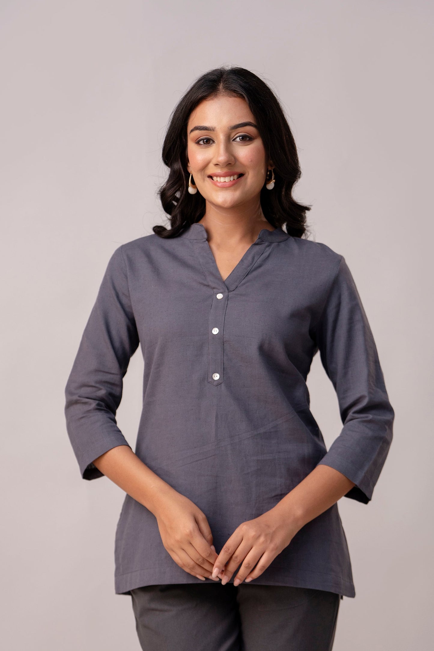 Slate Grey Short Kurti